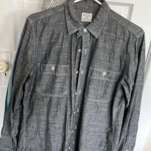 Bundle of 3 J Crew men’s small chambray/work-shirt long sleeve button ups.